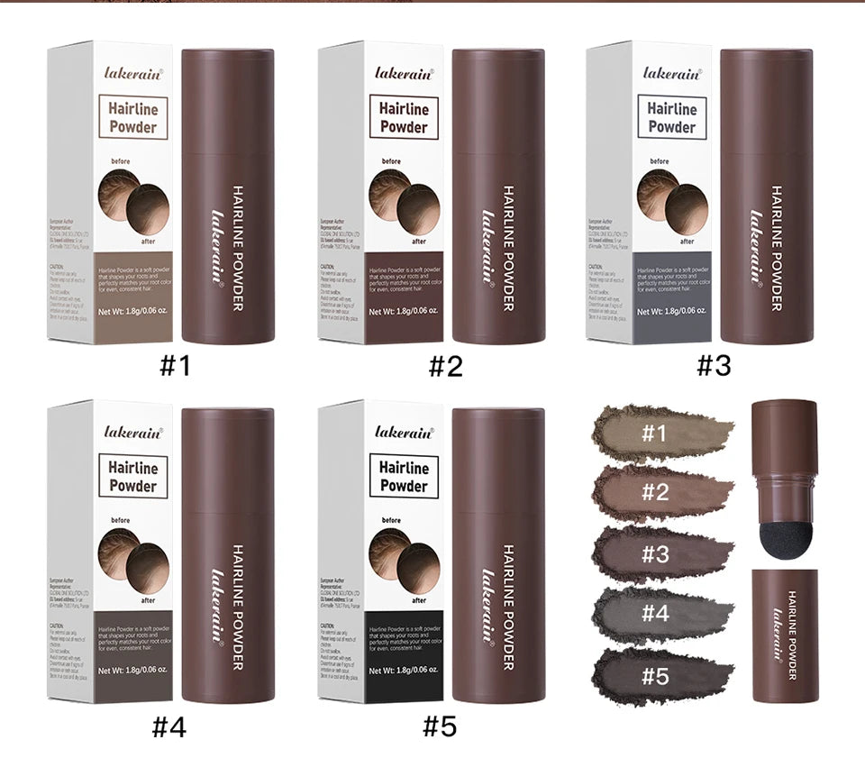 Hairline Shadow Powder Hair Waterproof Hairline Root Cover Up Natural Black Brown Eyebrow Contour Stick Repair Fill in Hair Tool