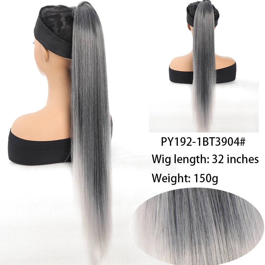Synthetic Claw Clip In Short Curly Ponytails
