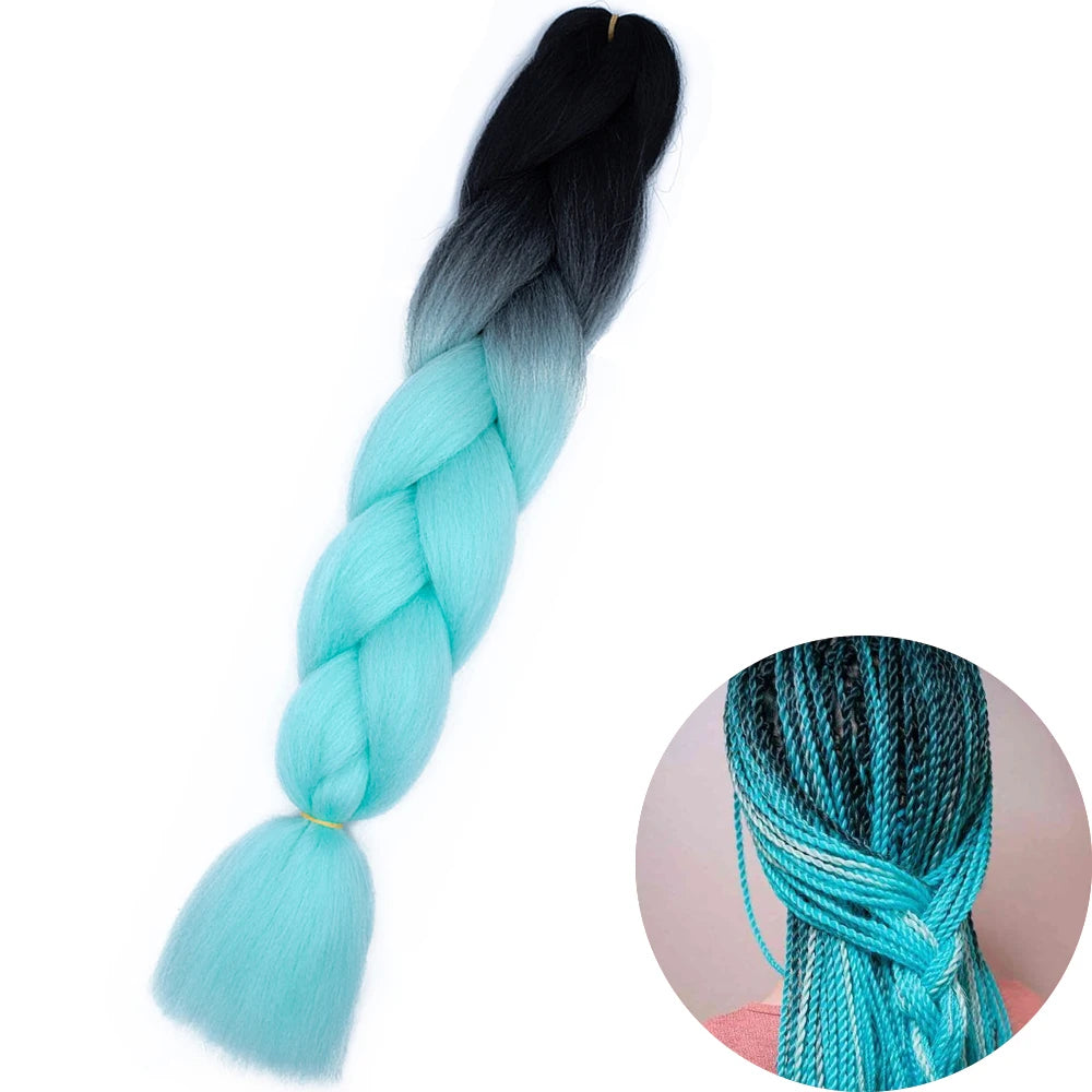 24" Synthetic Yaki Jumbo Braiding Hair - Various Colors Available