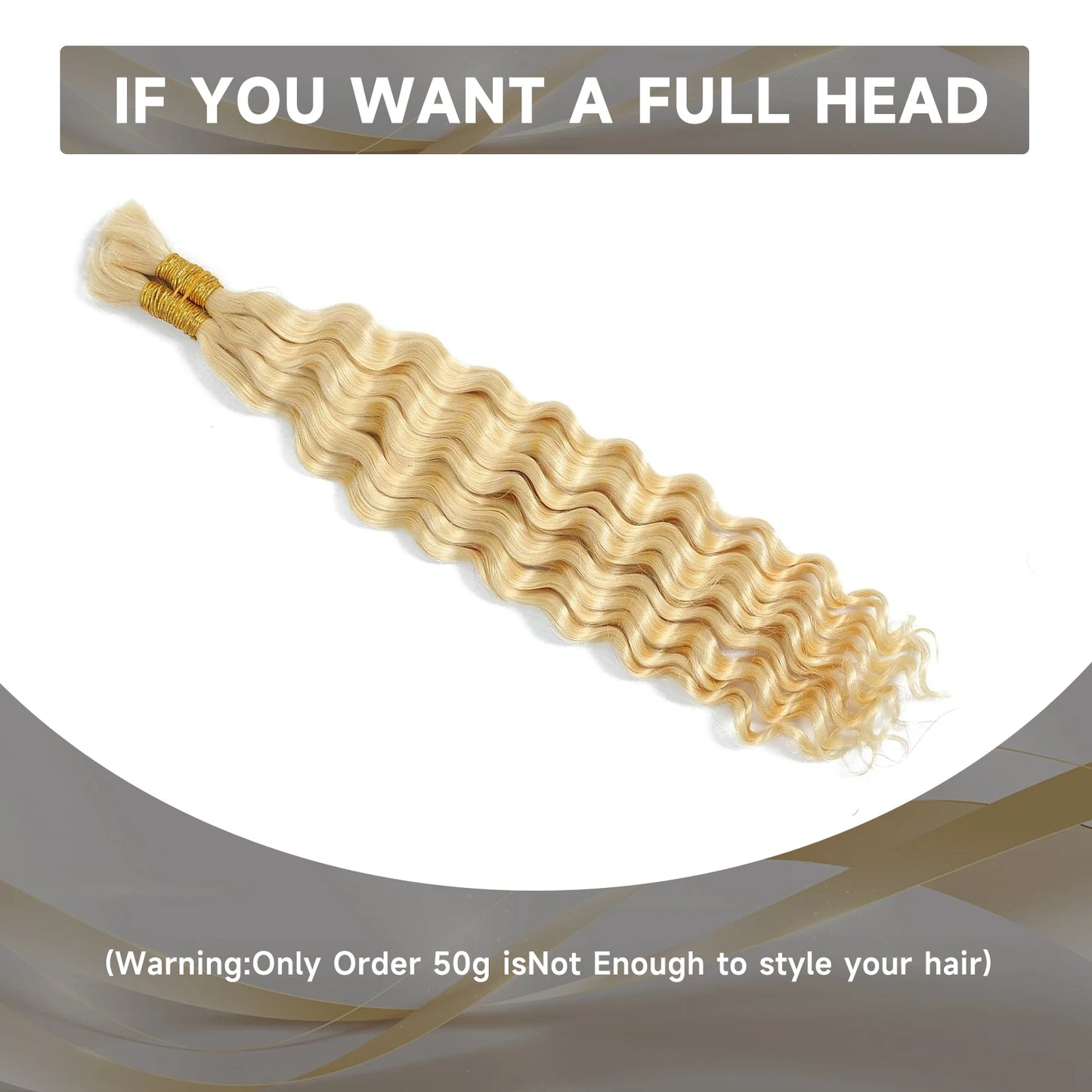 613 Deep Wavy - Human Braiding Hair, No Weft (Used For Boho Braids)