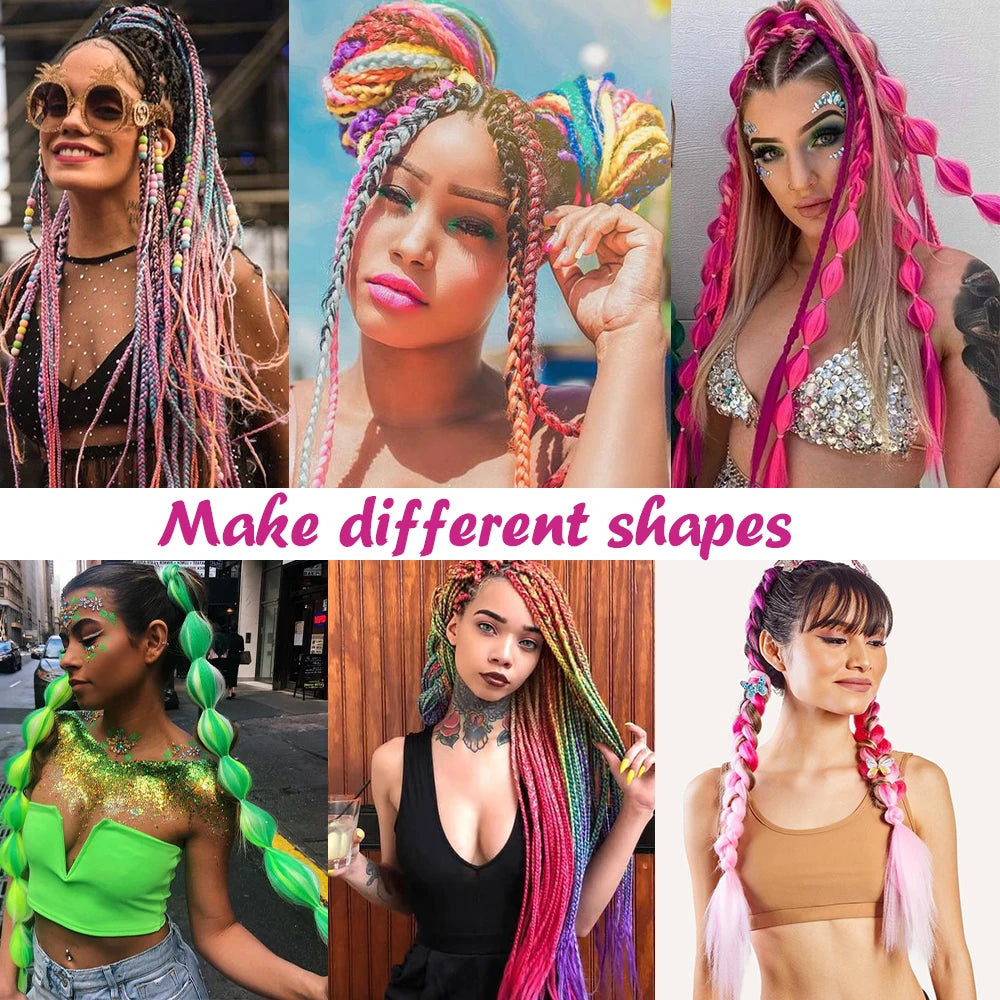 24" Synthetic Yaki Jumbo Braiding Hair - Various Colors Available