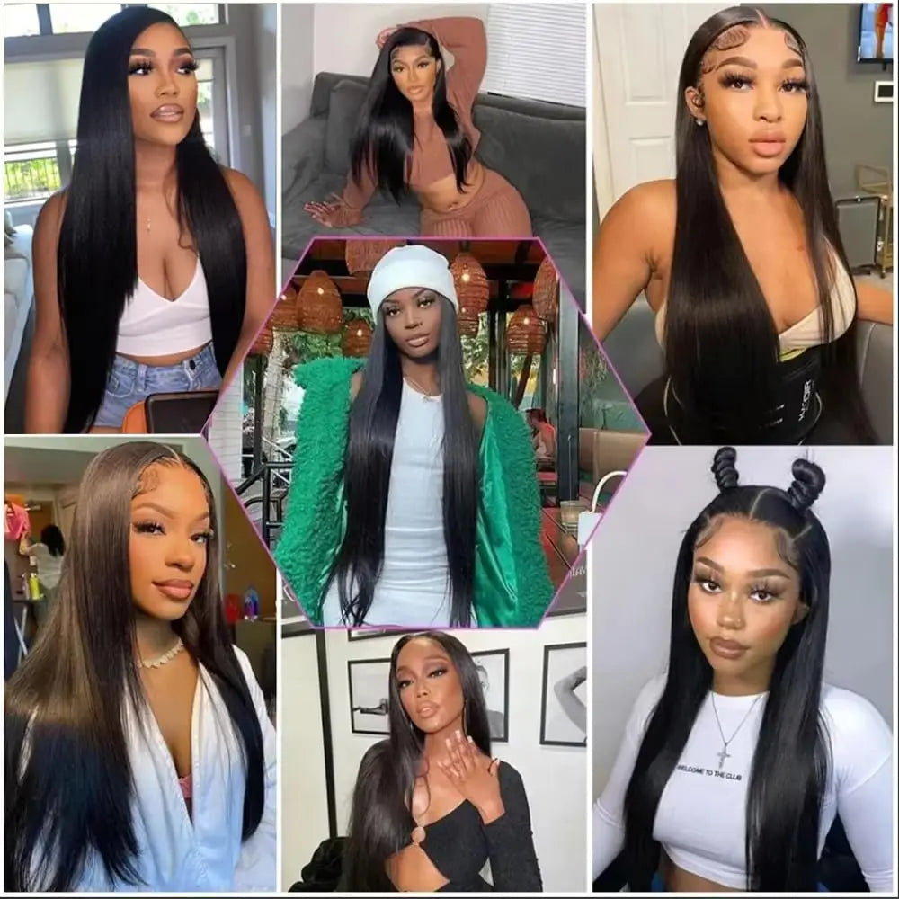 13x4 Lace Human Hair Straight Lace Frontal PrePlucked