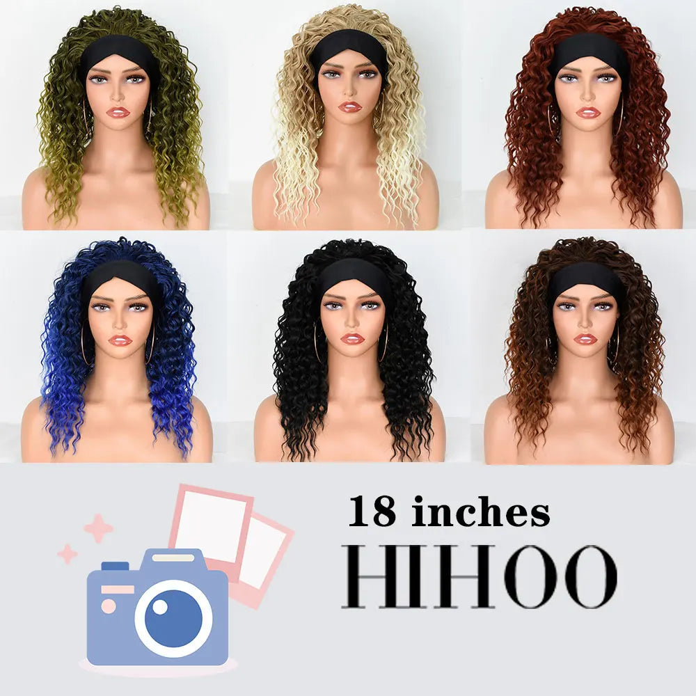 Synthetic Deep Water Wave  Headband Wig - Various Colors Available
