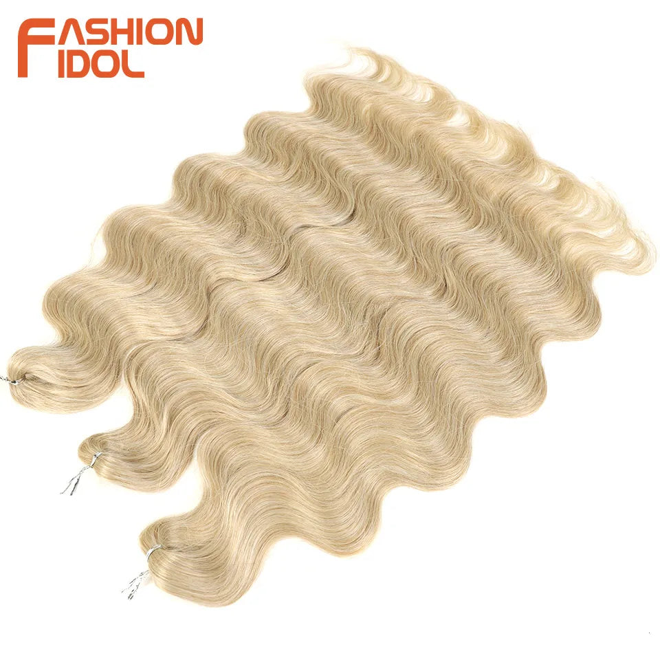 Ombre Body Wave Crochet Hair 24 Inch Long Synthetic Hair - Various Colors Available