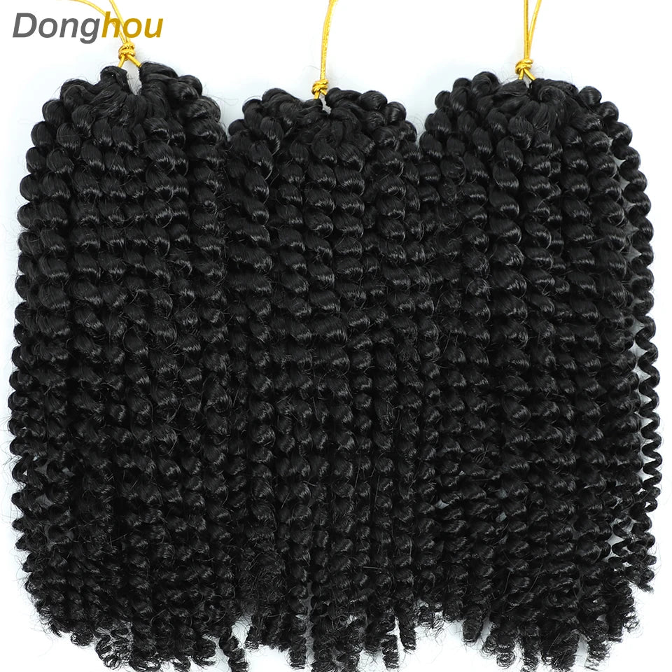 8 Inch Curly Passion Twist Synthetic Crochet Hair - Various Colors Available