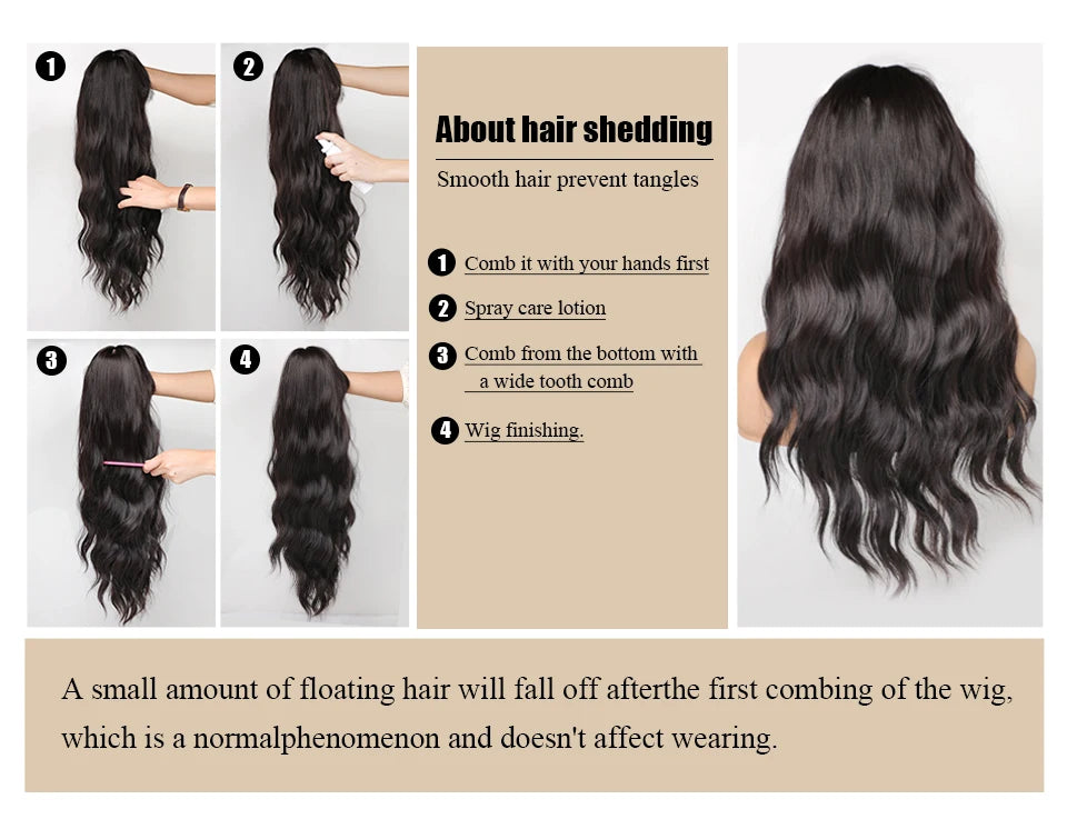 Long Wavy Synthetic Hair Wigs with Bangs - Various Colors Available