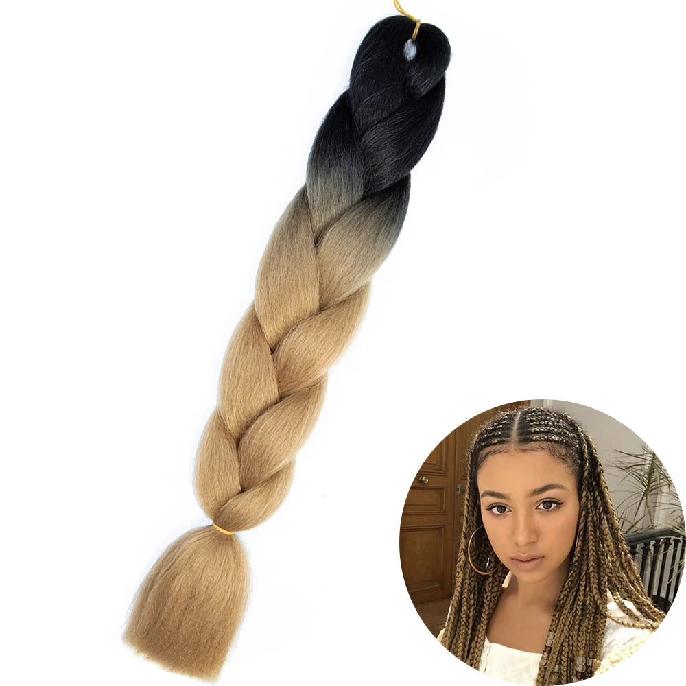 24" Synthetic Yaki Jumbo Braiding Hair - Various Colors Available