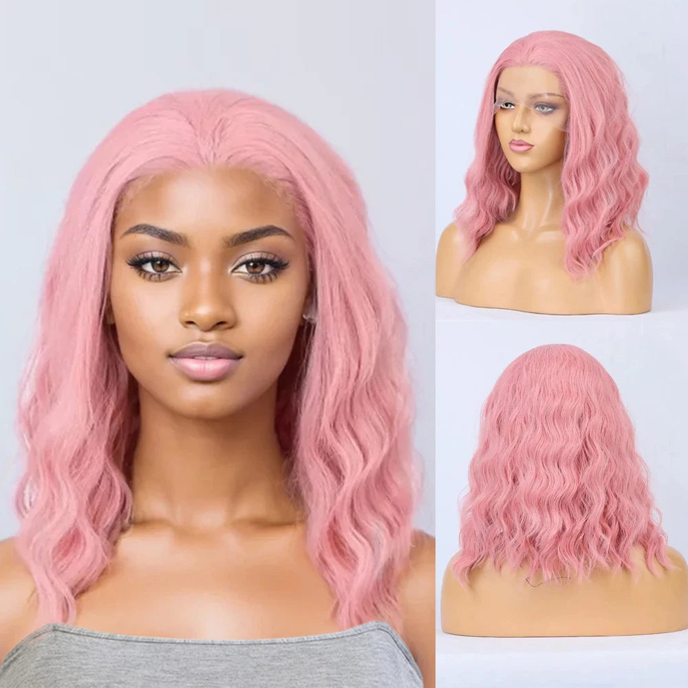 Body Wave Short Bob Lace Front Synthetic Wigs - Various Colors Available