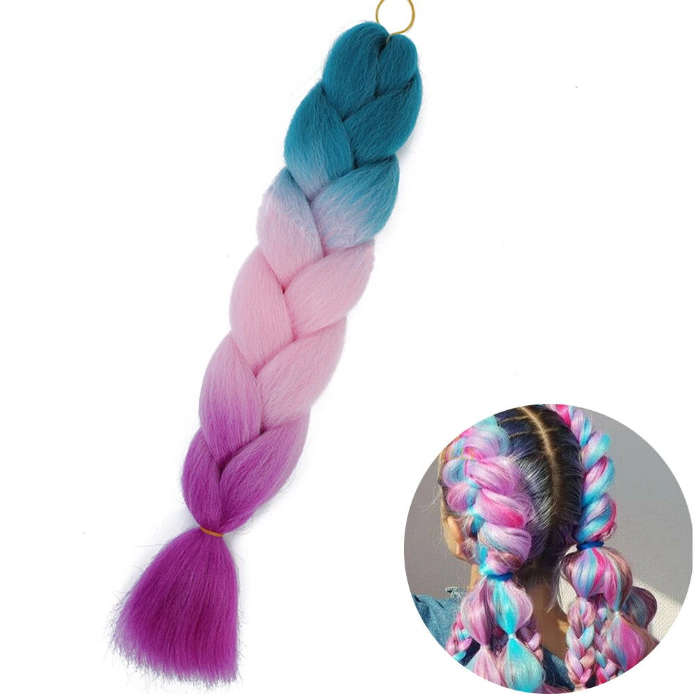 24" Synthetic Yaki Jumbo Braiding Hair - Various Colors Available