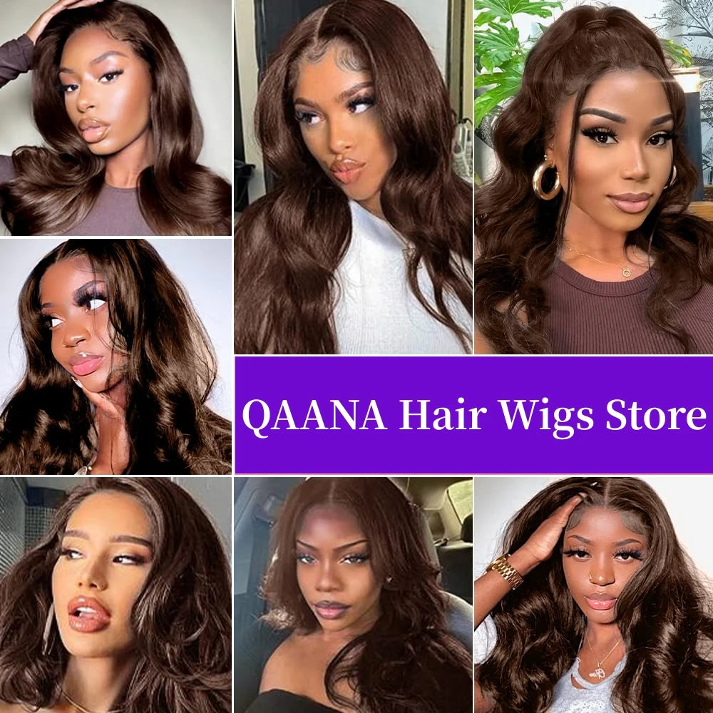 Brazilian Chocolate Brown Body Wave - Gluless HD Preplucked Lace Frontal Human Hair Wig