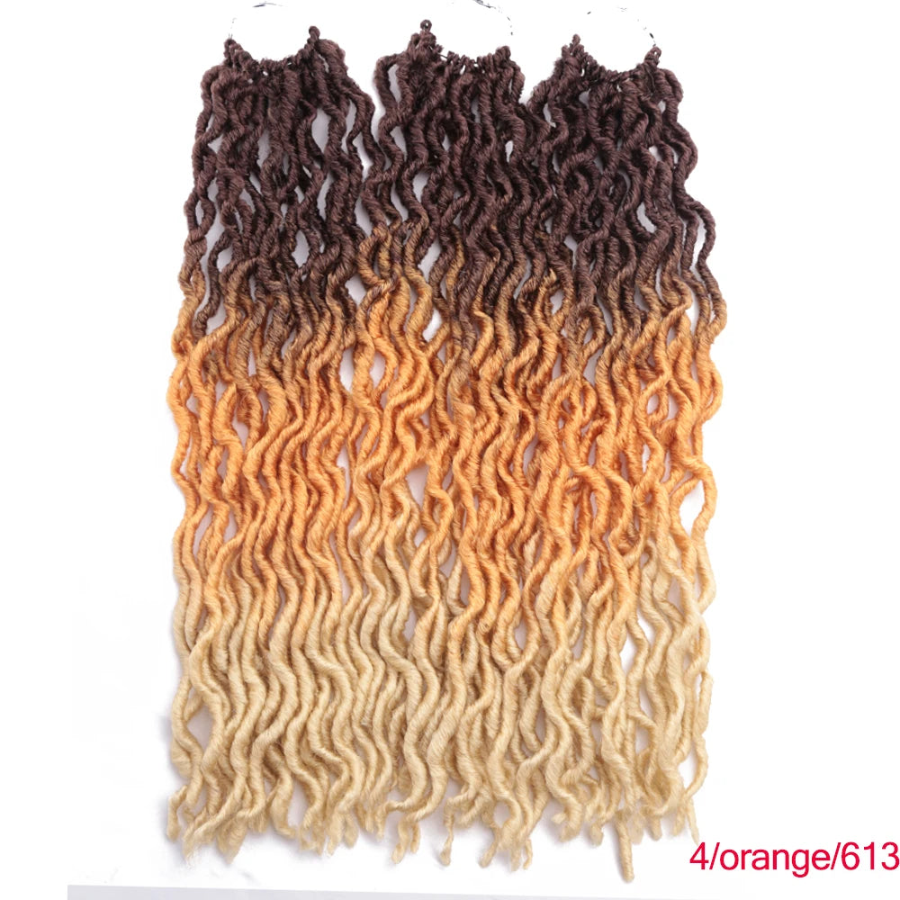 Curly Faux Locs Synthetic Crochet Pre-Stretched Hair - Various Colors Available