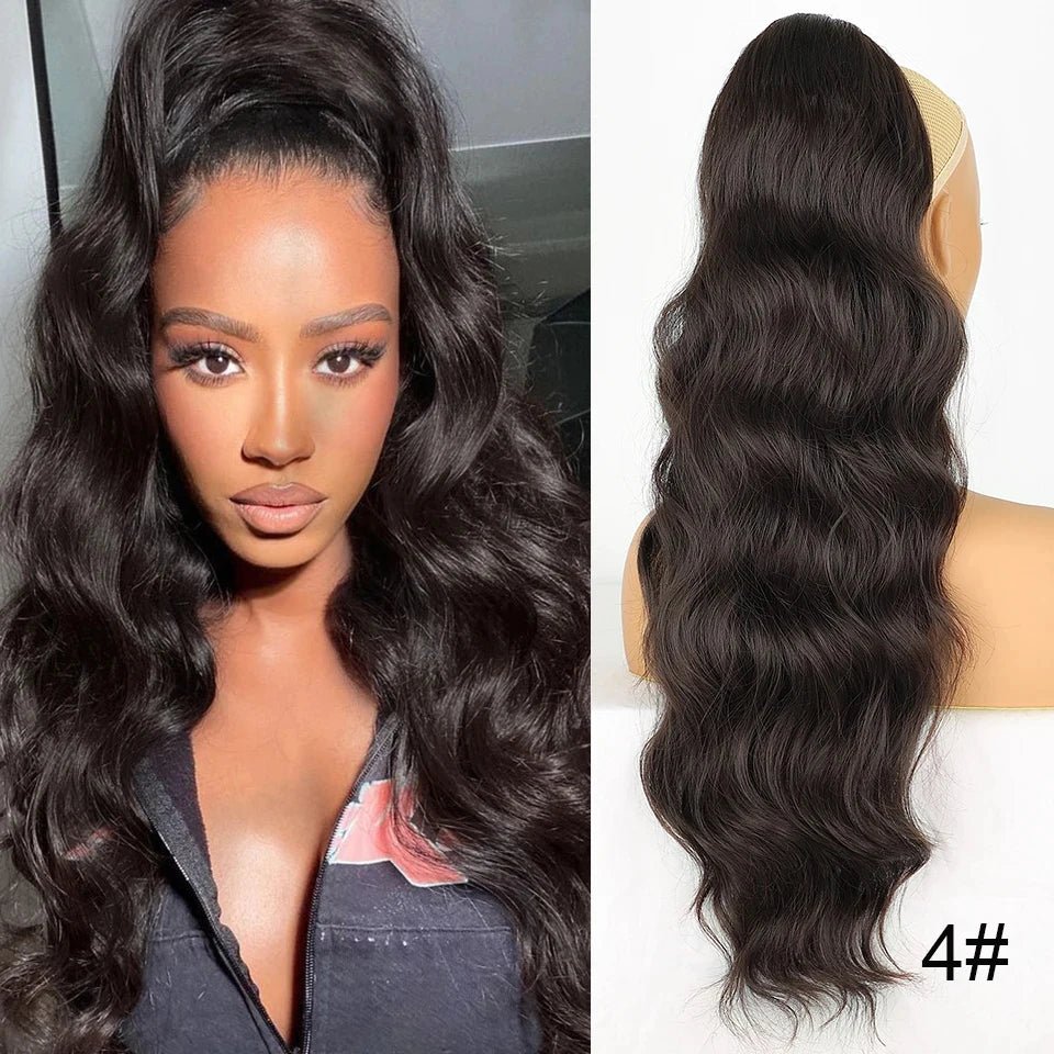 Synthetic Claw Clip In Short Curly Ponytails