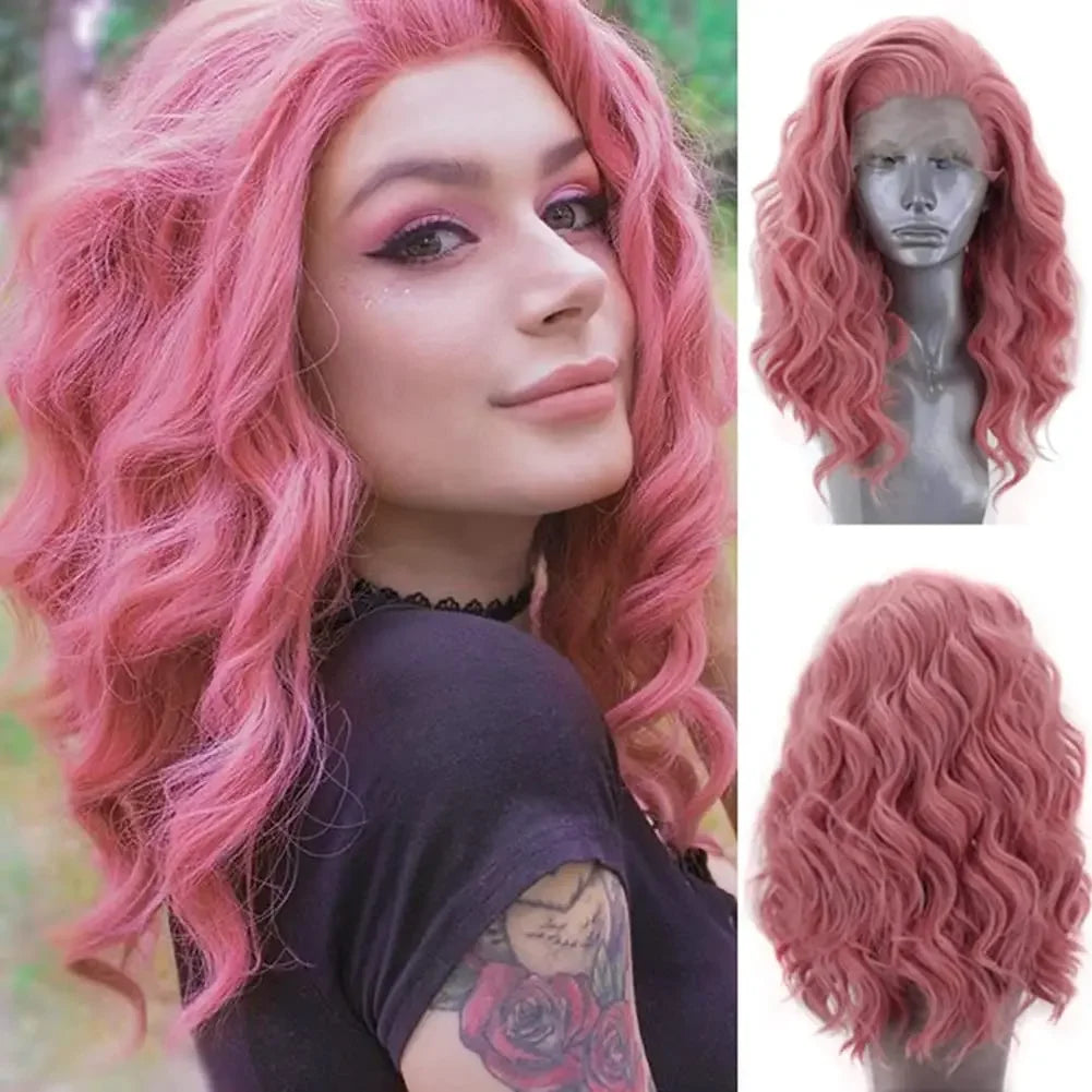 Water Wave Short Synthetic Lace Front Wigs - Various Colors Available