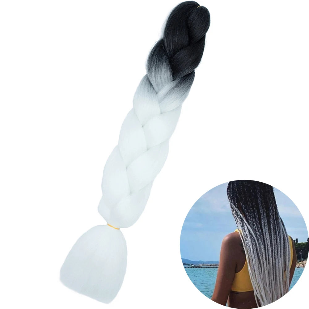 24" Synthetic Yaki Jumbo Braiding Hair - Various Colors Available