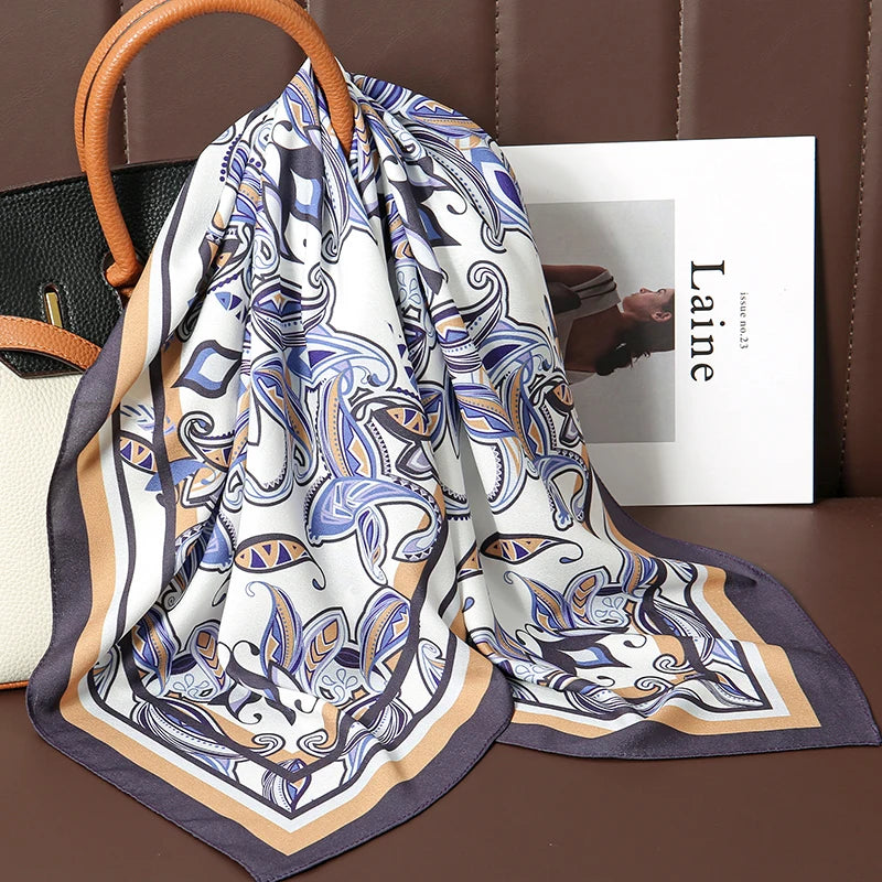 Luxury Print Satin Silk Square Scarfs