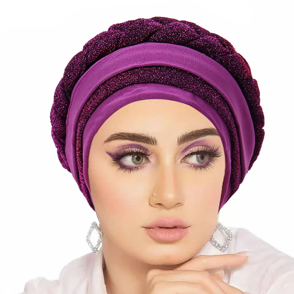 Women's Pleated Turbans in Various Colors