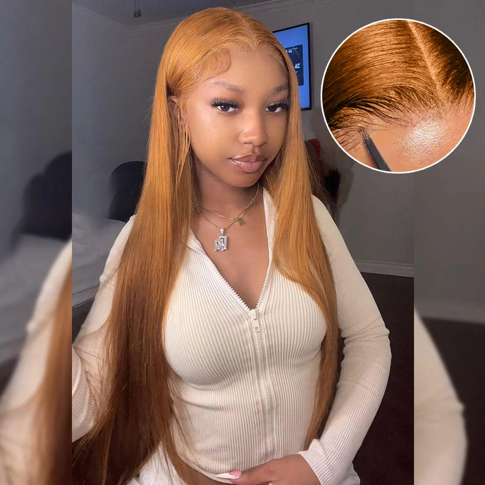 Orange Ginger Blonde - Glueless Pre Cut HD Lace Front Human Hair Ready To Wear Wig