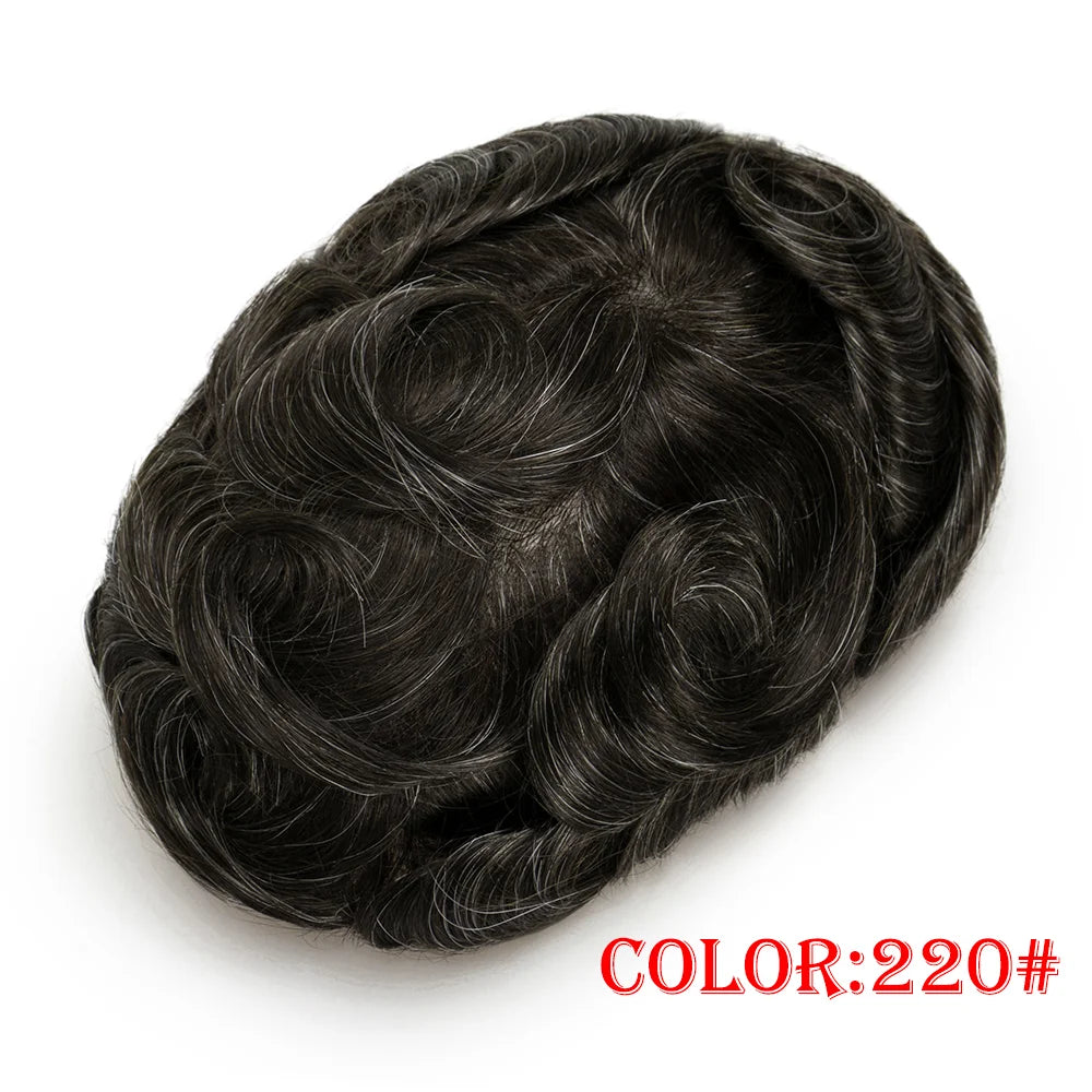 Human Hair Capillary Prothesis 130% Density 0.1-0.12 Thickness Skin Hair Wig
