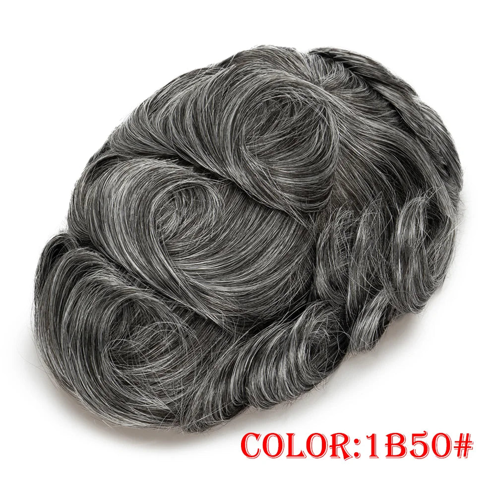 Human Hair Capillary Prothesis 130% Density 0.1-0.12 Thickness Skin Hair Wig