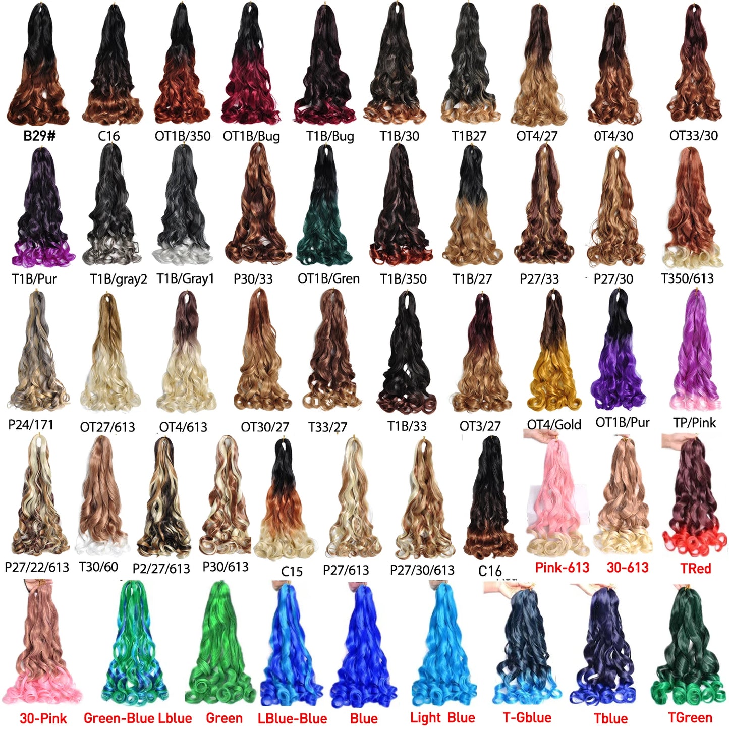 Synthetic Green French Spiral Curls Braiding Hair