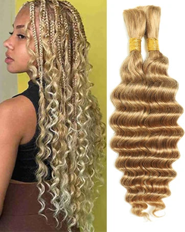 Wet and Wavy Human Hair Bundles for Braiding - Various Colors & Lengths Available