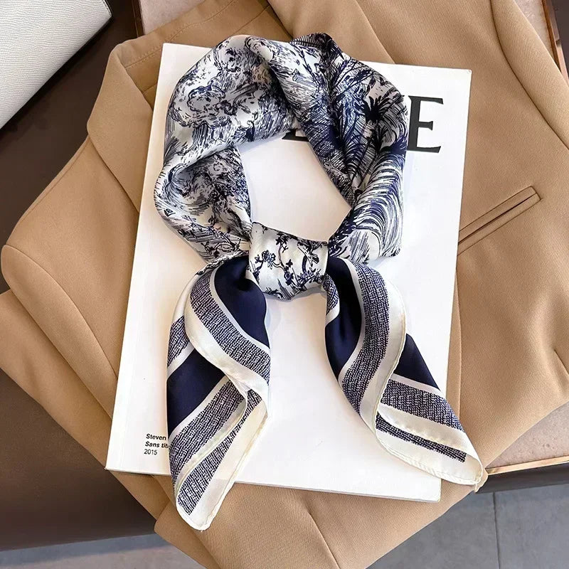 100%Polyester Scarf 70cm Printed Square Scarf