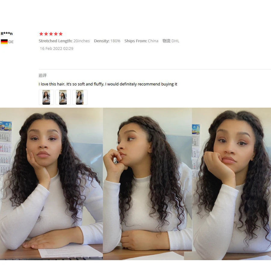 Deep Wave U Part Human Hair Wig