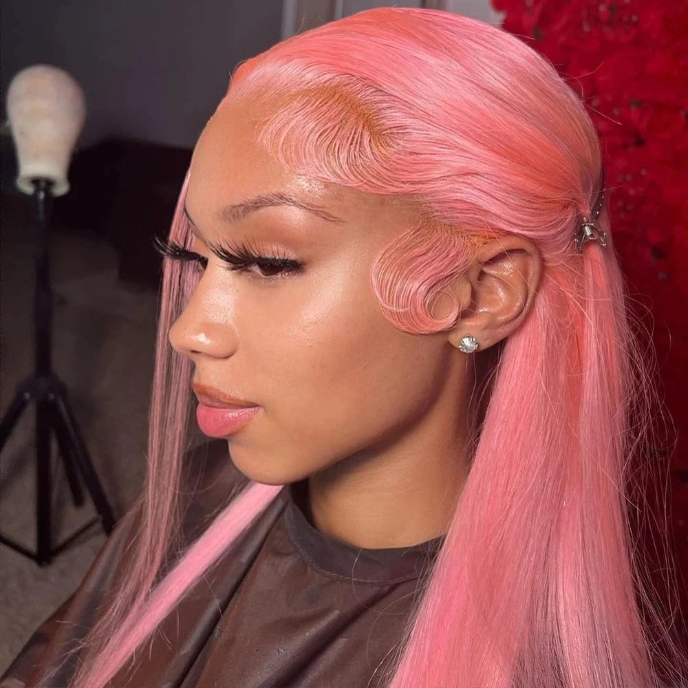 Brazilian Straight Pink - HD Lace Frontal Human Hair Wig