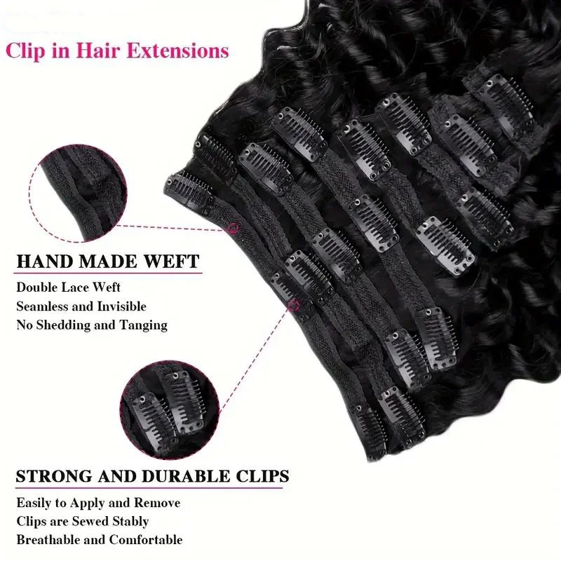 Deep Wave Human Hair Clip Ins