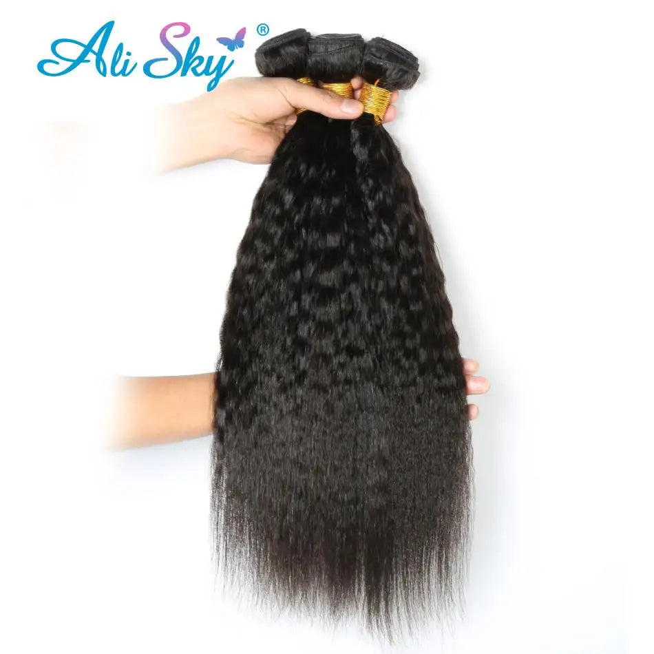 Peruvian Human Hair Kinky Straight Bundles