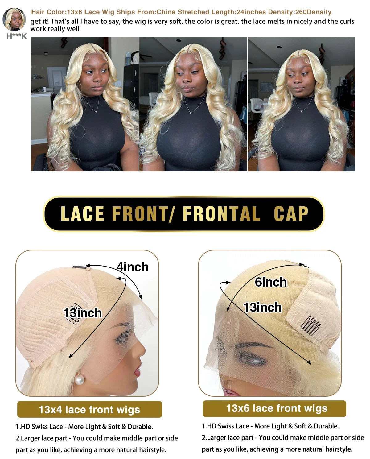 Blonde Bone Straight - HD Transparent Lace Frontal Human Hair Wig
