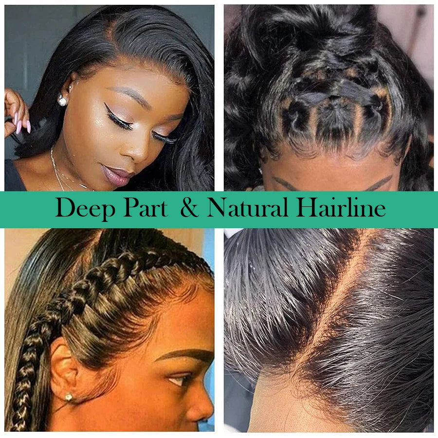 Brazilian Straight 13x6 Lace Frontal or  Pre-plucked Transparent 2x6 HD Lace Closure Human Hair