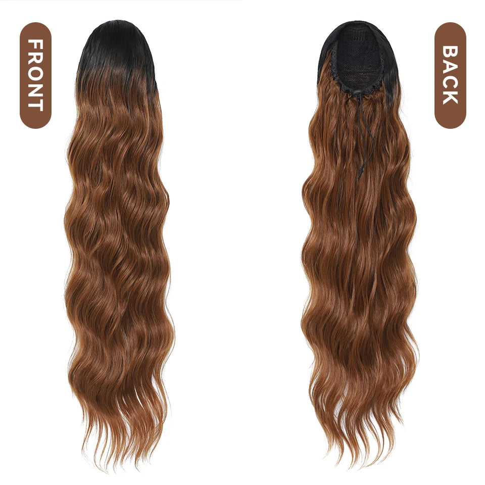 28 Inch Body Wave Drawstring Synthetic Ponytail