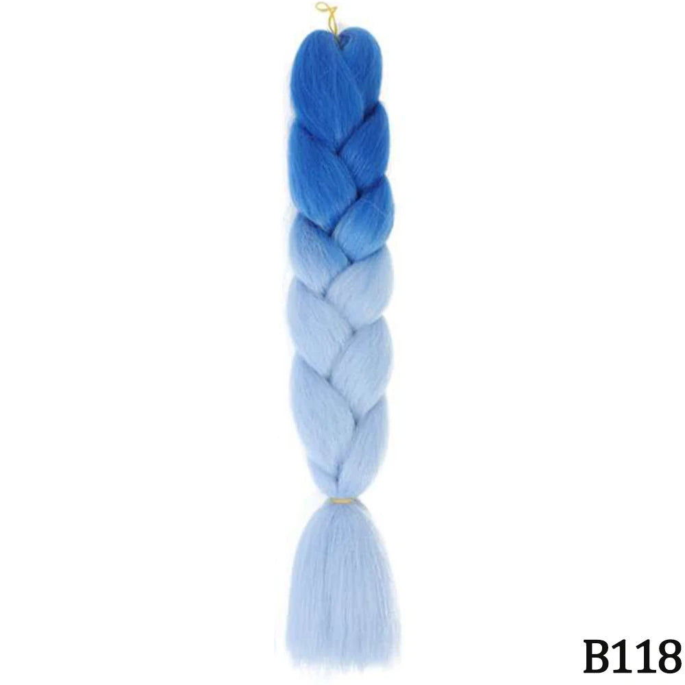 24" Synthetic Yaki Jumbo Braiding Hair - Various Colors Available