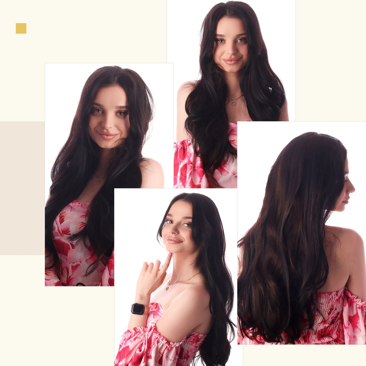 Straight Human Hair Clip-in Extensions, 7Pcs 80 &105g  - Various Colors Available