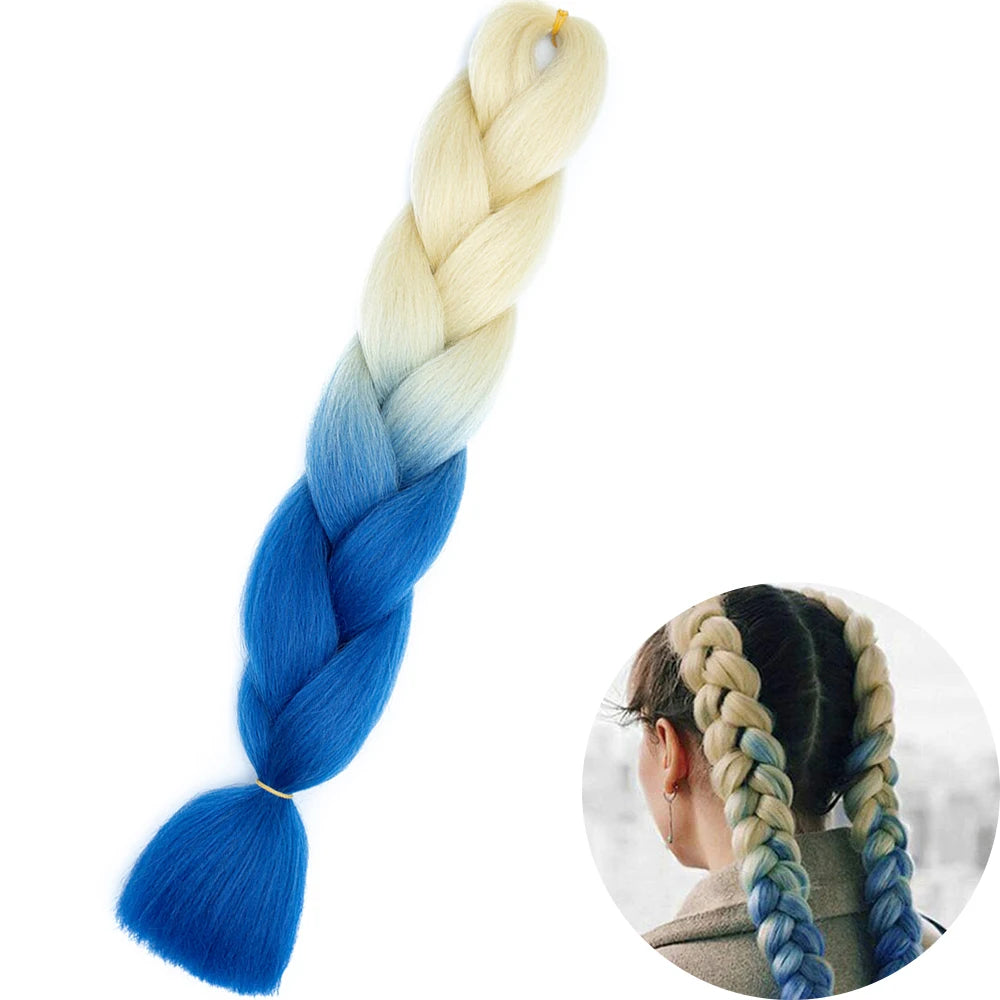 24" Synthetic Yaki Jumbo Braiding Hair - Various Colors Available