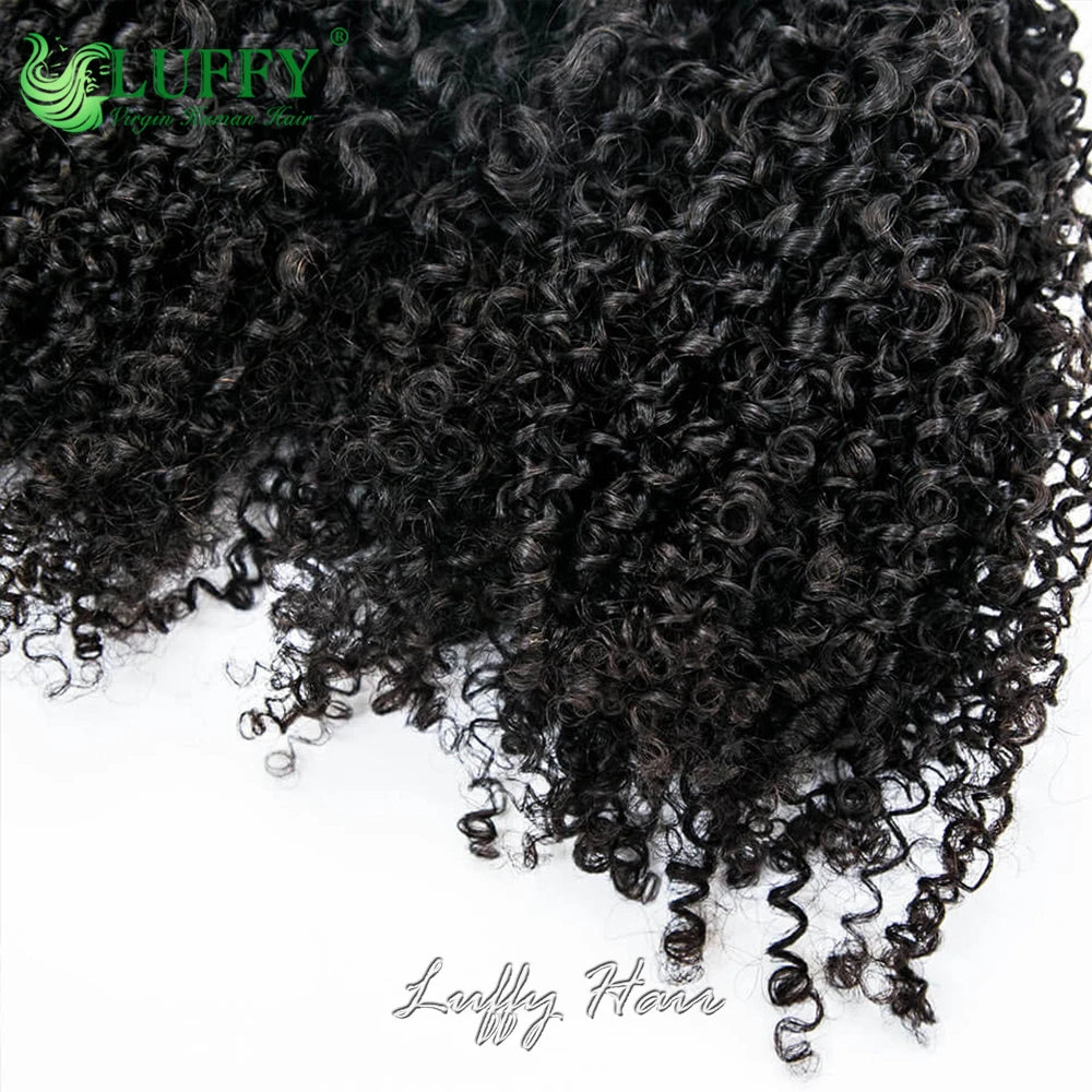 Kinky Curly Crochet Human Hair, Pre-Separated With Invisible Micro Loop