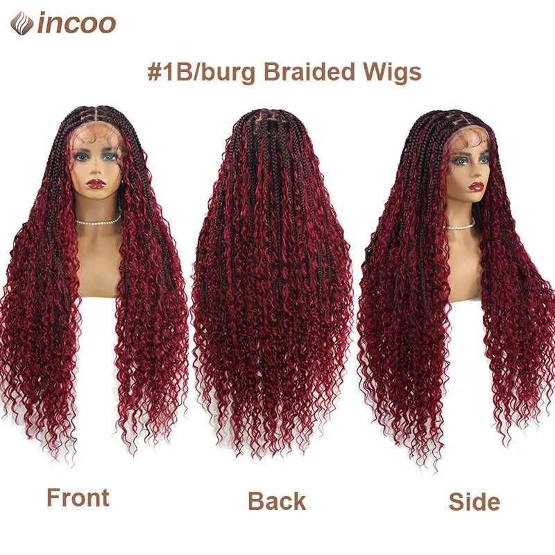 Boho Box Braided Full Lace Front Synthetic Wigs - Various Colors Available