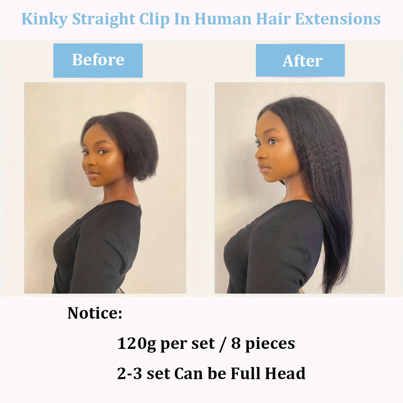 Yaki Remy Straight 100% Human Hair Clip Ins