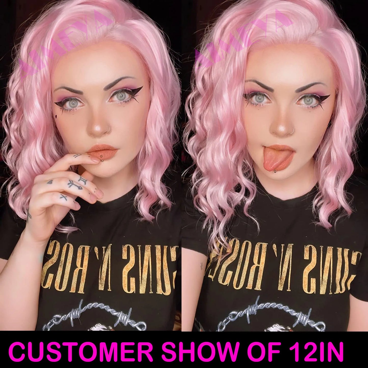 Water Wave Short Synthetic Lace Front Wigs - Various Colors Available