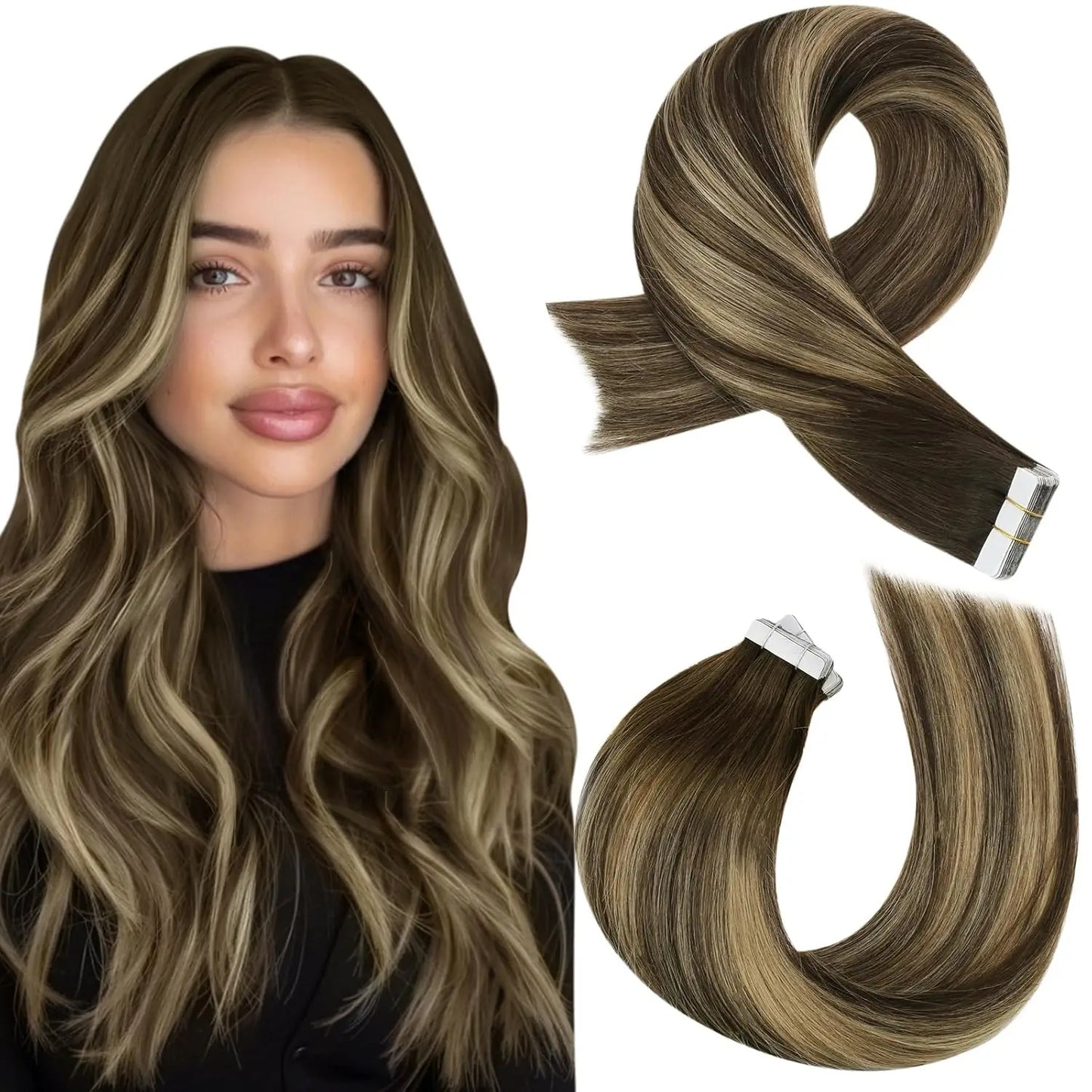 Straight Tape in Human Hair Extensions - Various Colors Available