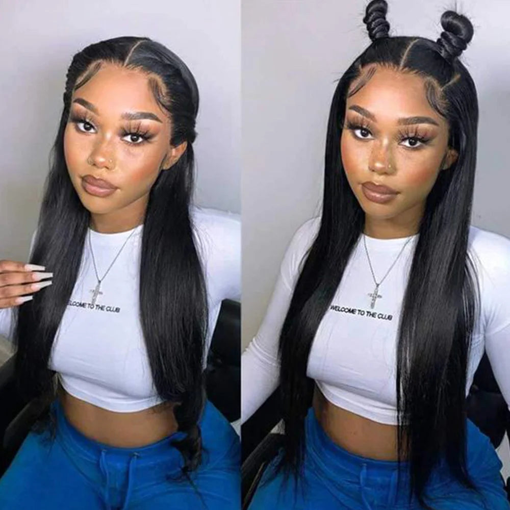 Brazilian Straight 13x6 Lace Frontal or  Pre-plucked Transparent 2x6 HD Lace Closure Human Hair