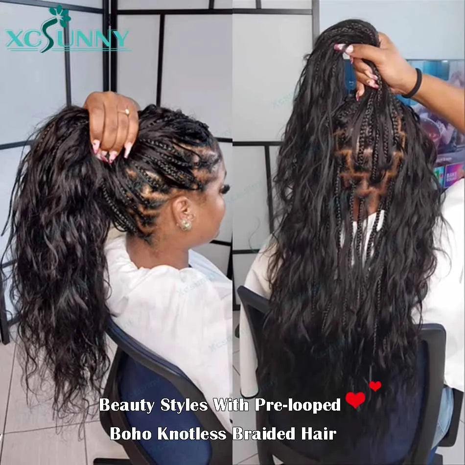 Body Wave Boho Braids Human Hair Crochet - Pre-looped