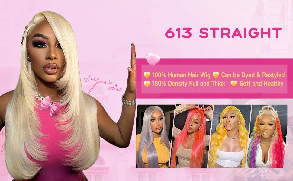 Blonde Bone Straight - HD Transparent Lace Frontal Human Hair Wig