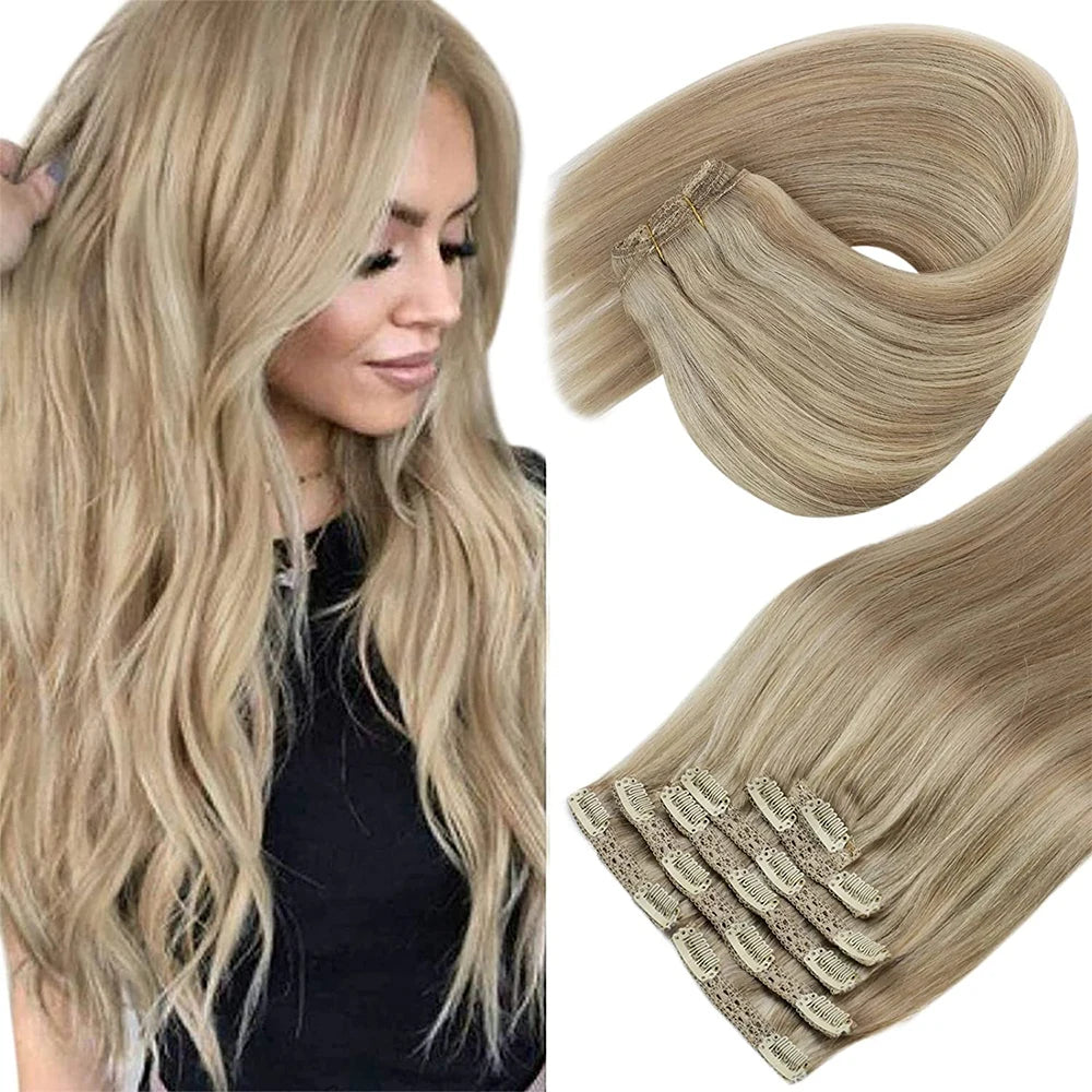 Straight Human Hair Clip Ins - Various Options Available