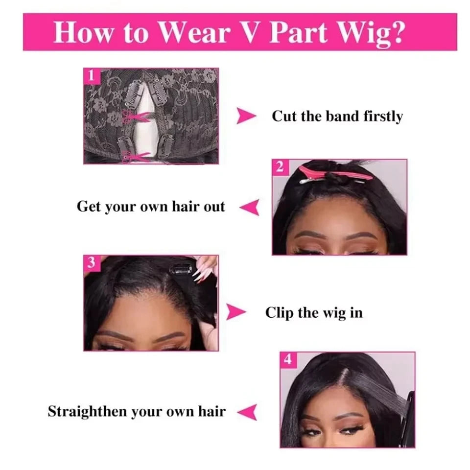 Straight U & V part Human Hair Wigs