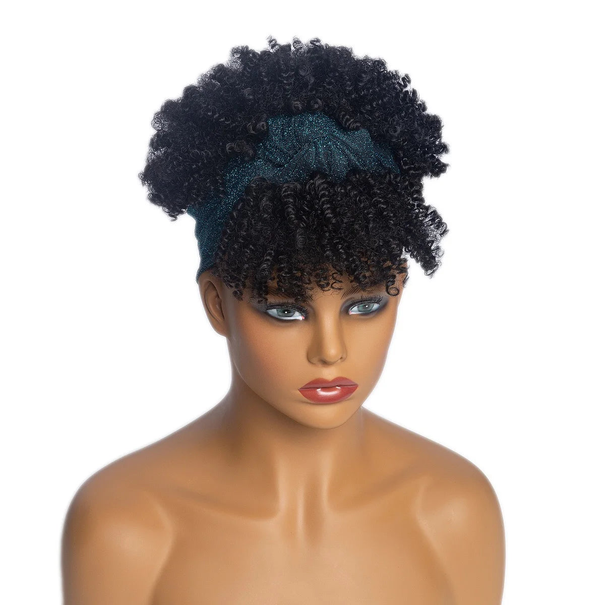Synthetic Short Kinky Curly Headband Wigs - Various Colors Available