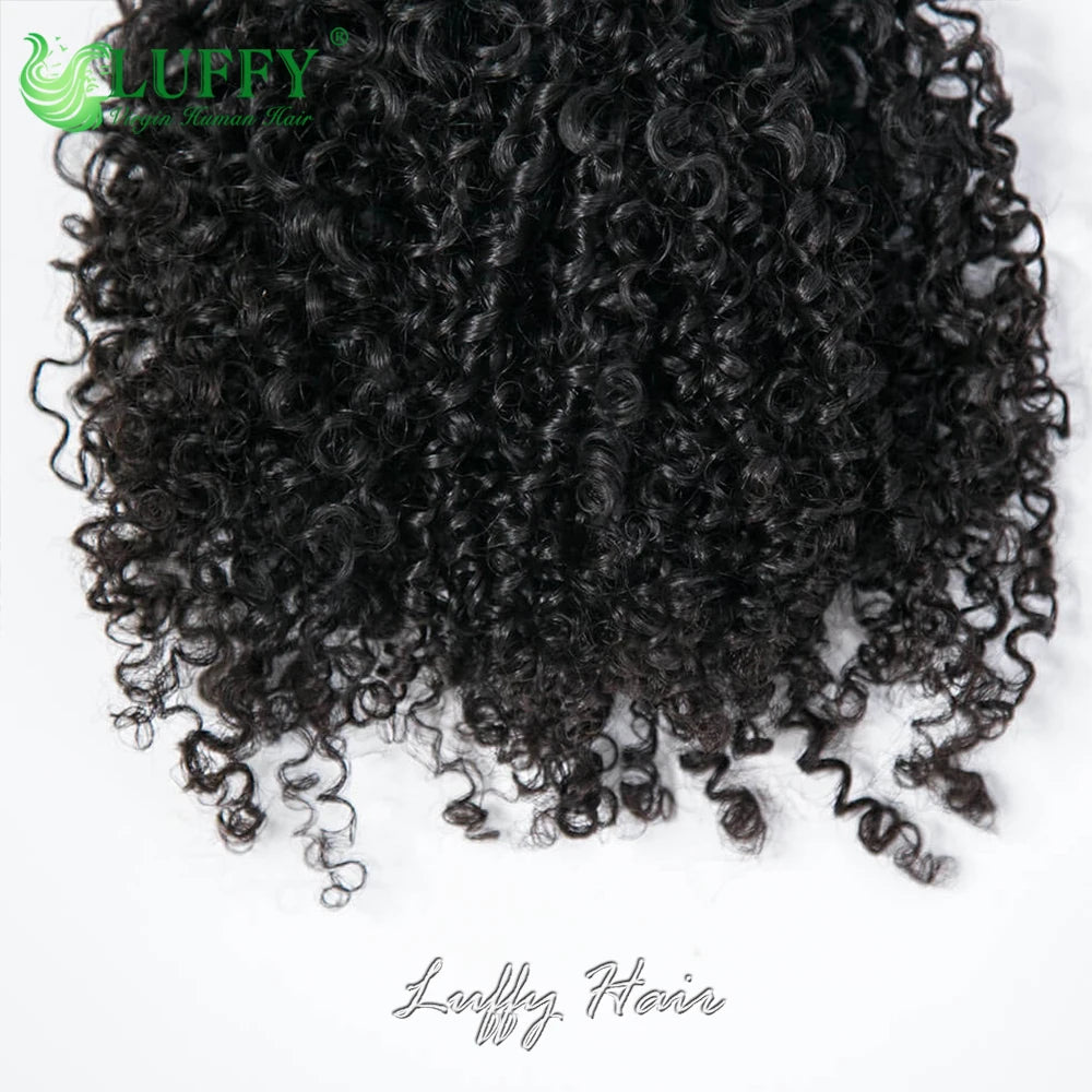 Kinky Curly Crochet Human Hair, Pre-Separated With Invisible Micro Loop