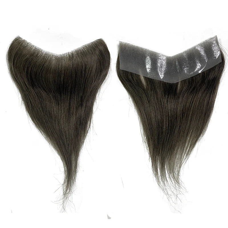 V Frontal Men Toupee Thin Skin PU 2.5x16 V Loop Human Hair Invisible Forehead Hairline