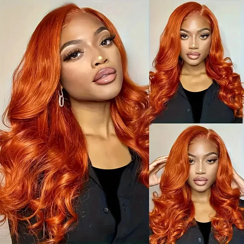Orange Ginger Body Wave - 13X4, 13x6 HD Transparent Lace Front Glueless Human Hair Wig